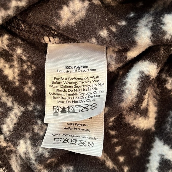 Eddie Bauer Quest fleece quarter zip pull over aztec print black & white XL - Picture 6 of 9